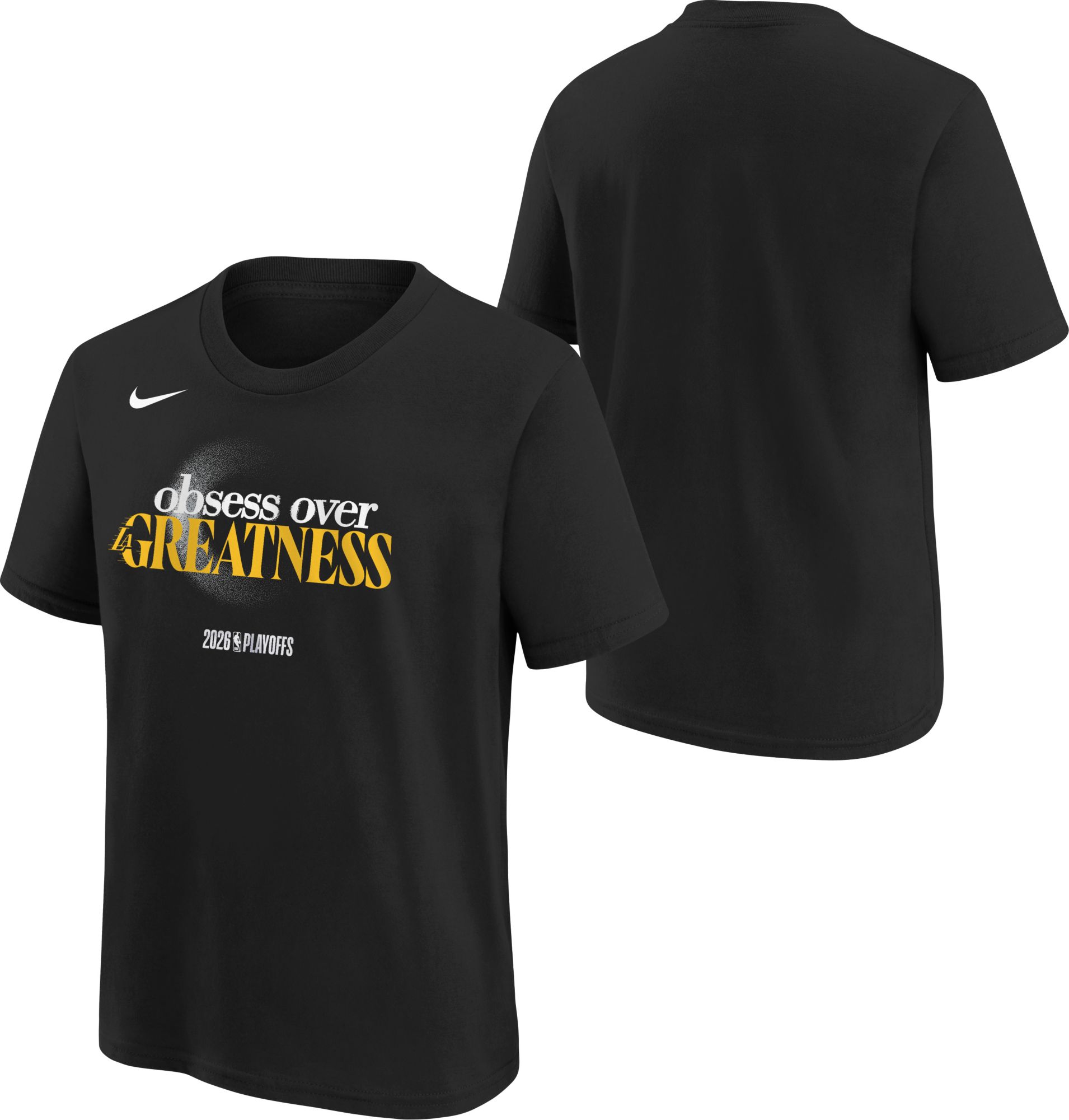 Nike Youth 'obsess over GREATNESS' 2025-26 NBA Playoffs Los Angeles Lakers Mantra T-Shirt product image