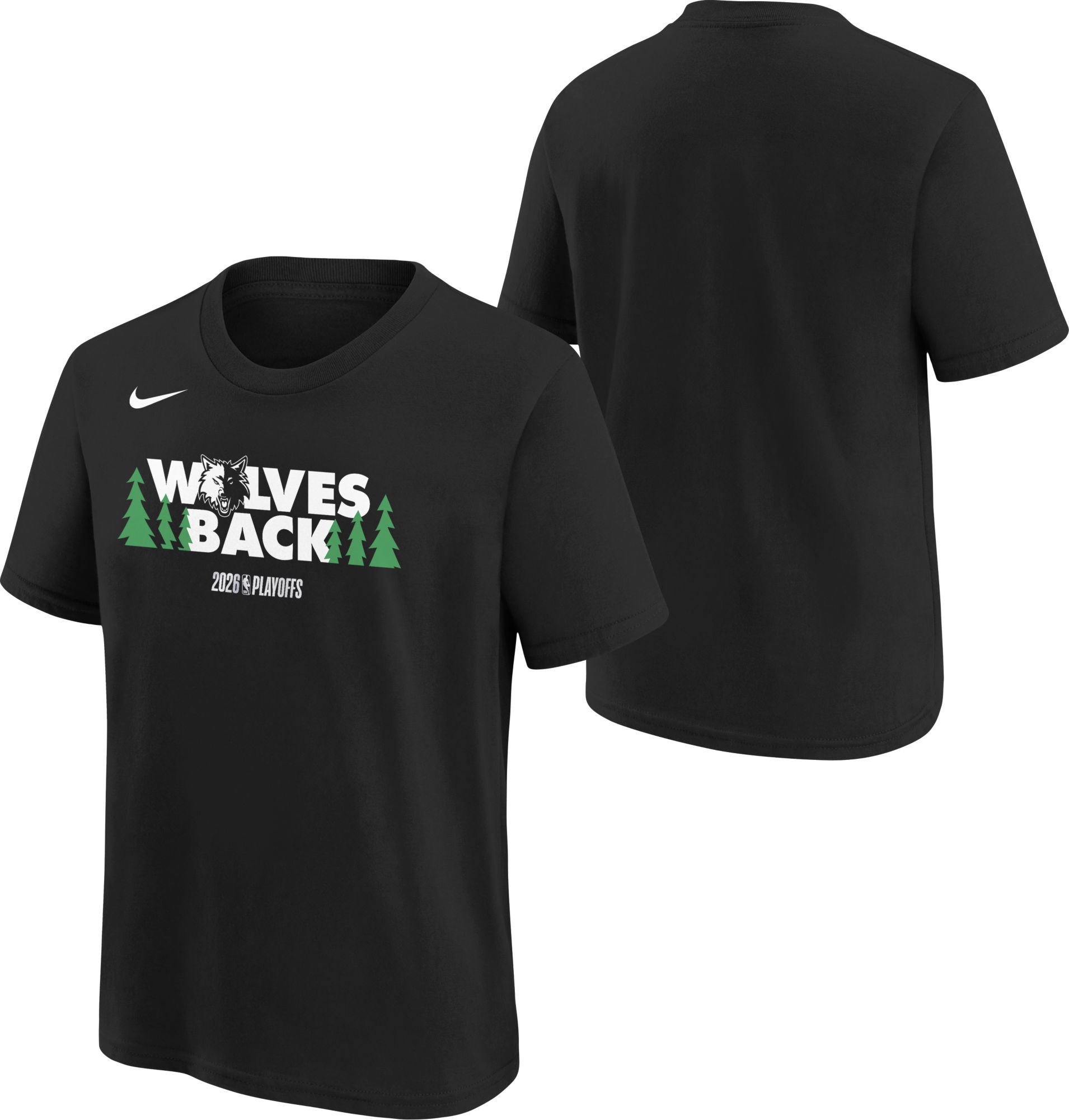 Nike Youth 'WOLVES BACK' 2025-26 NBA Playoffs Minnesota Timberwolves Mantra T-Shirt product image