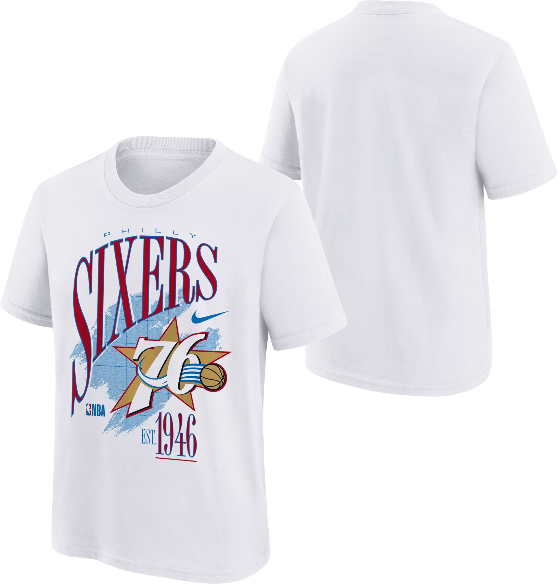 Nike Youth Philadelphia 76ers White Hardwood Classics Champs T-Shirt product image