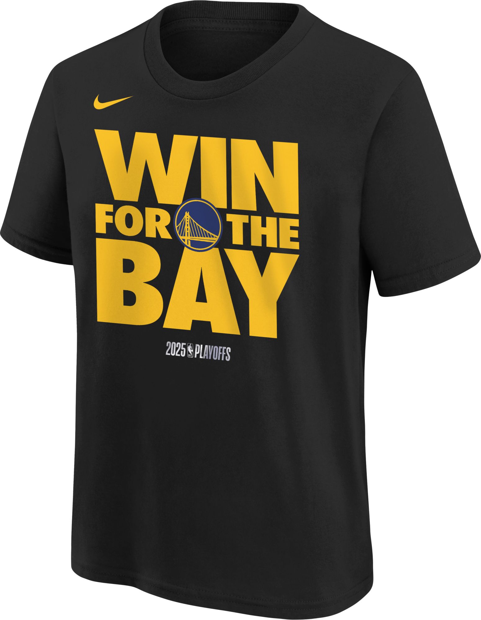 Nike Youth 2024-25 NBA Playoffs Golden State Warriors "Win For The Bay" Mantra Black T-Shirt product image