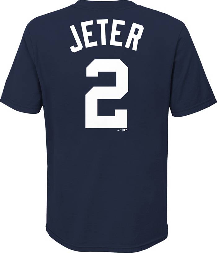 New York Yankees Derek Jeter #2 T-Shirt NAVY BLUE Size YOUTH X-LARGE XL  Majestic