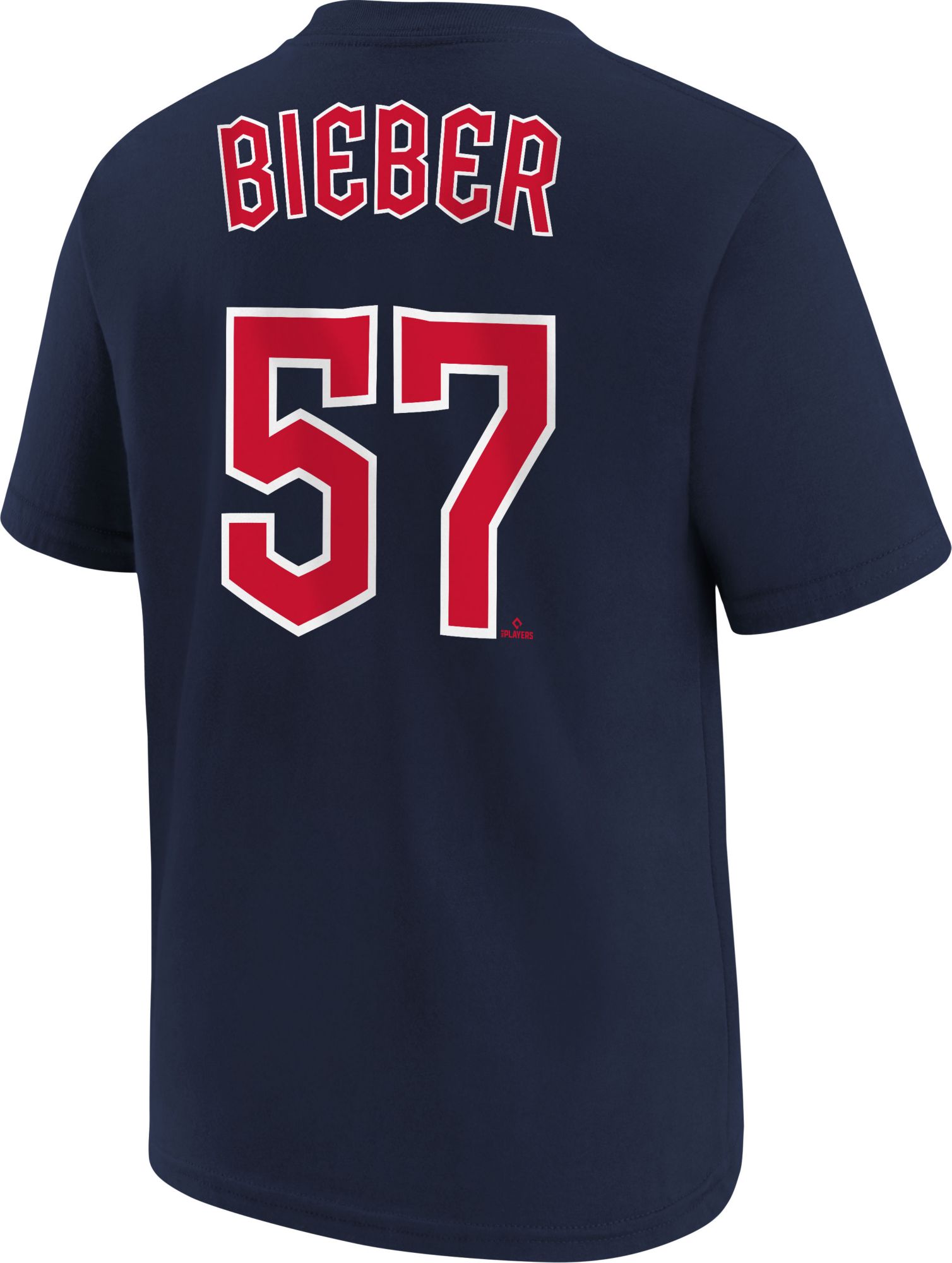 Nike Youth Cleveland Guardians Shane Bieber #57 Navy Home T-Shirt product image