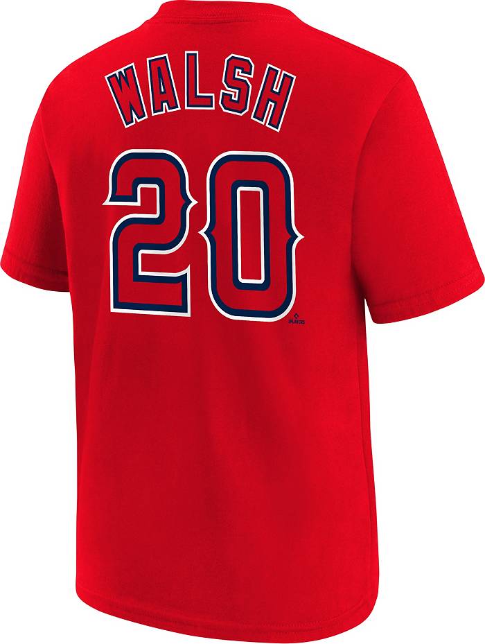 Nike Youth Los Angeles Angels Jared Walsh #20 White Cool Base Home Jersey