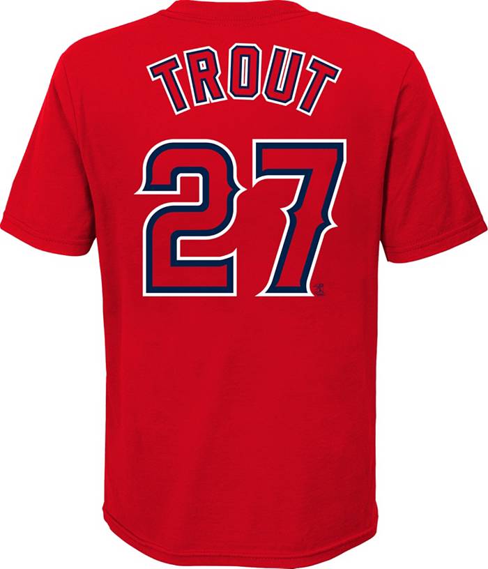 Nike Men's Los Angeles Angels Mike Trout #27 Navy T-Shirt