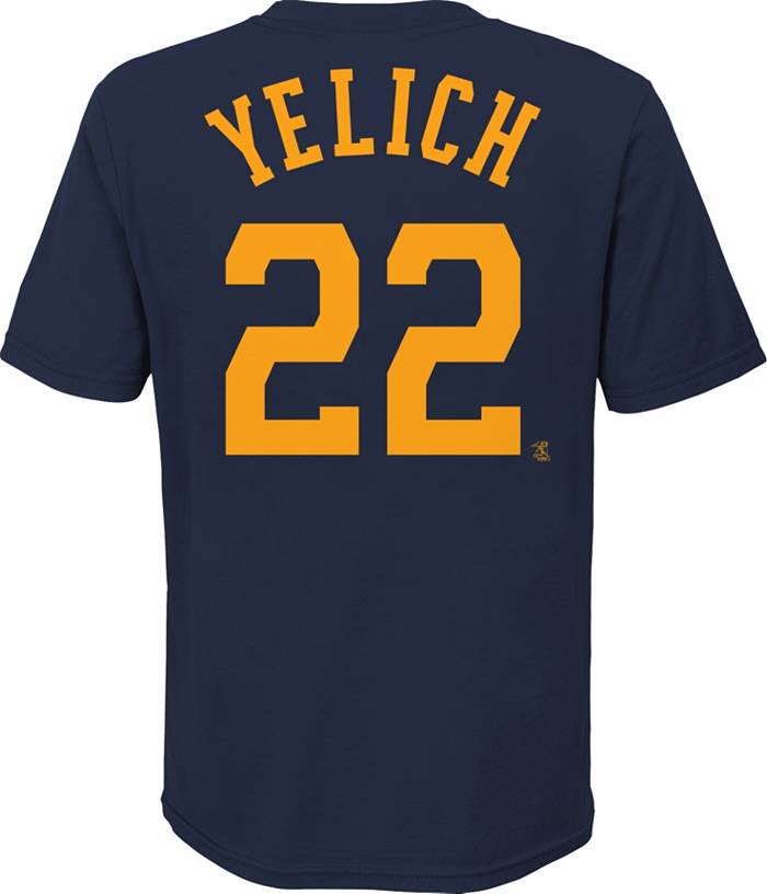 Nike Men's Replica Milwaukee Brewers Christian Yelich #22 Cool Base White  Jersey