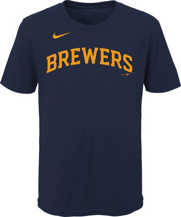 Nike Youth Milwaukee Brewers Lorenzo Cain #6 Navy T-Shirt