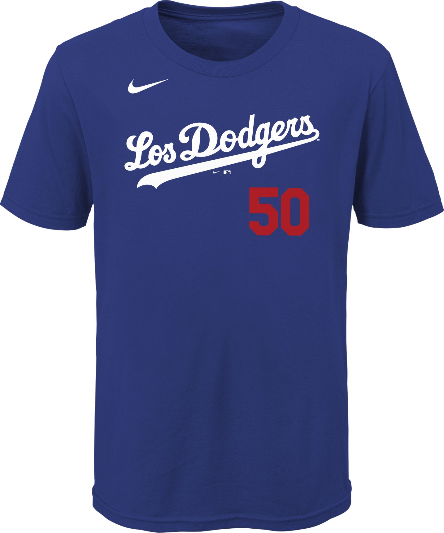 Nike Youth Los Angeles Dodgers Mookie Betts #50 Royal 2021 City Connect T-Shirt product image