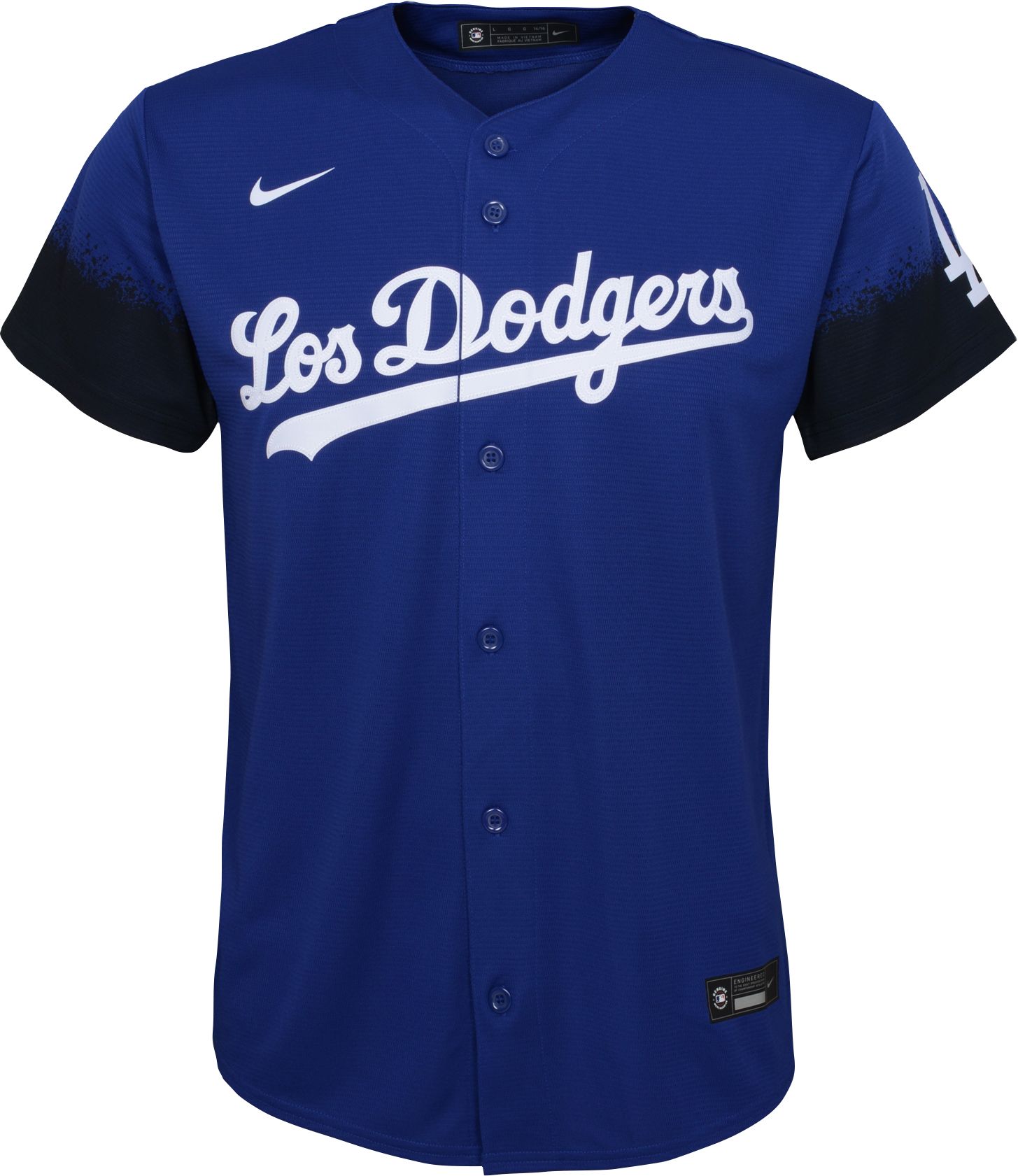 Nike Youth Los Angeles Dodgers Cody Bellinger #35 Royal 2021 City Connect Cool Base Jersey product image