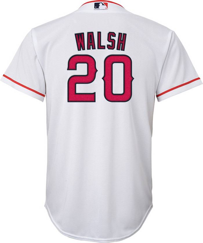 Nike Youth Los Angeles Angels Jared Walsh #20 White Cool Base Home Jersey