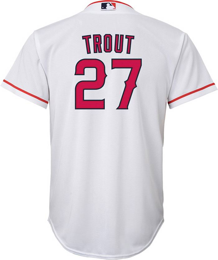 Nike Men's Replica Los Angeles Angels Mike Trout #27 White Cool