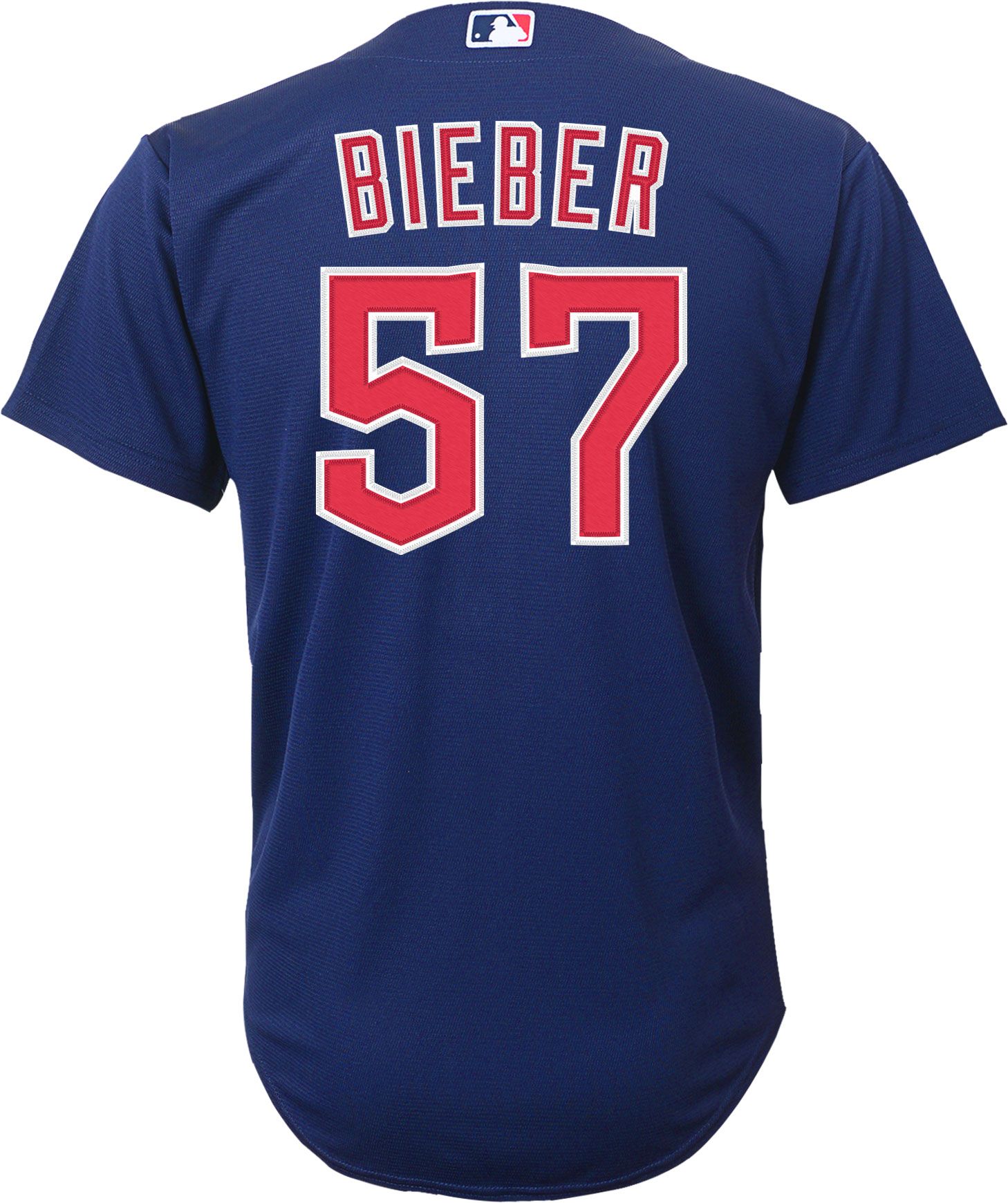 Nike Youth Cleveland Guardians Shane Bieber #57 Navy Cool Base Alternate Jersey product image