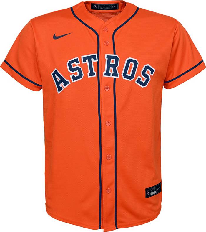 Jose Altuve 27 Houston Astros White Buttoned Baseball Jersey New! Youth LG  14 16