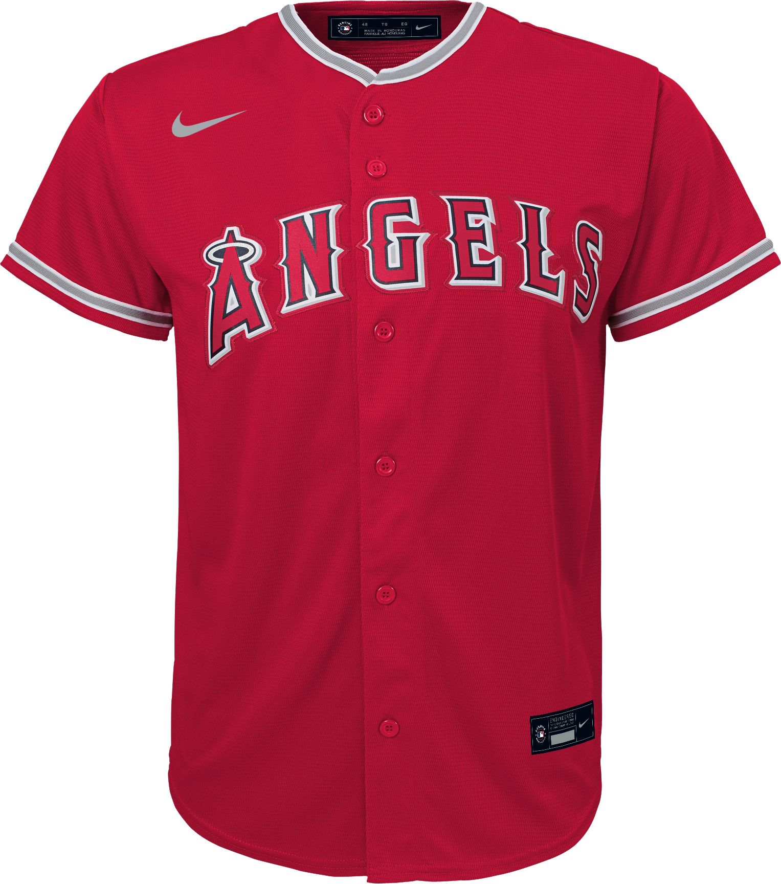 Nike Youth Replica Los Angeles Angels Mike Trout 27 Cool Base Red