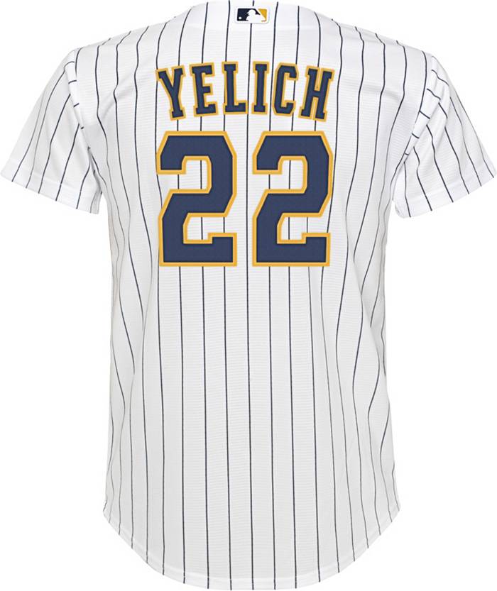 Nike Youth Milwaukee Brewers Christian Yelich #22 2022 City Connect Cool  Base Jersey