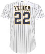 Nike Youth Replica Milwaukee Brewers Christian Yelich #22 Cool Base White Jersey product image