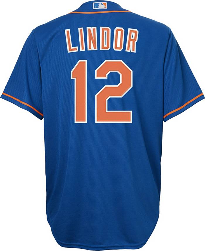 Nike Youth New York Mets Francisco Lindor #12 Black Cool Base Jersey