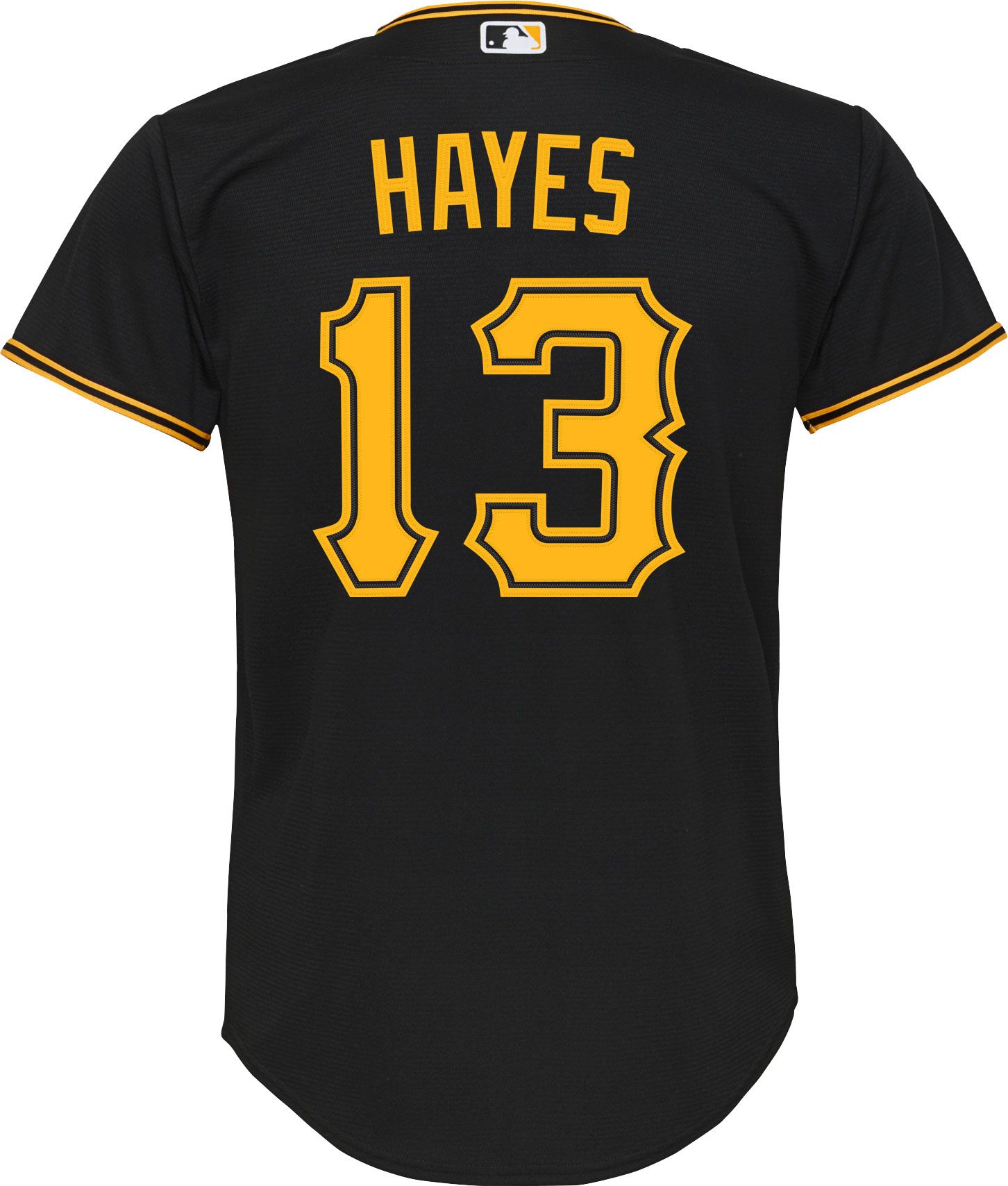 Nike Youth Replica Pittsburgh Pirates Ke'Bryan Hayes #13 Cool Base Black Jersey product image
