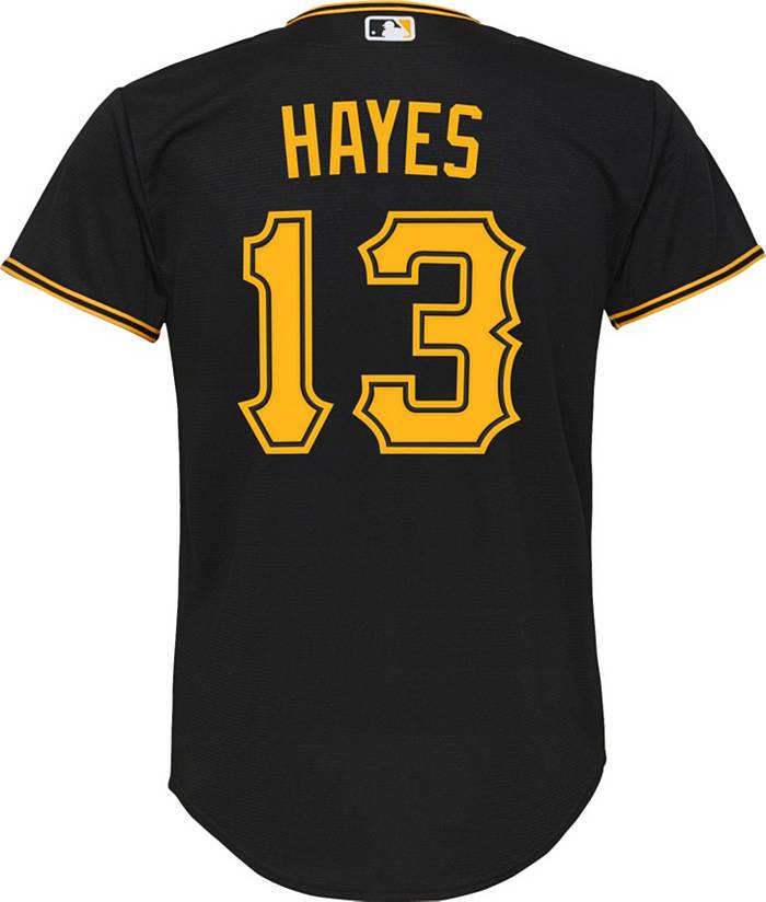 Nike Youth Replica Pittsburgh Pirates Ke'Bryan Hayes #13 Cool Base Black  Jersey