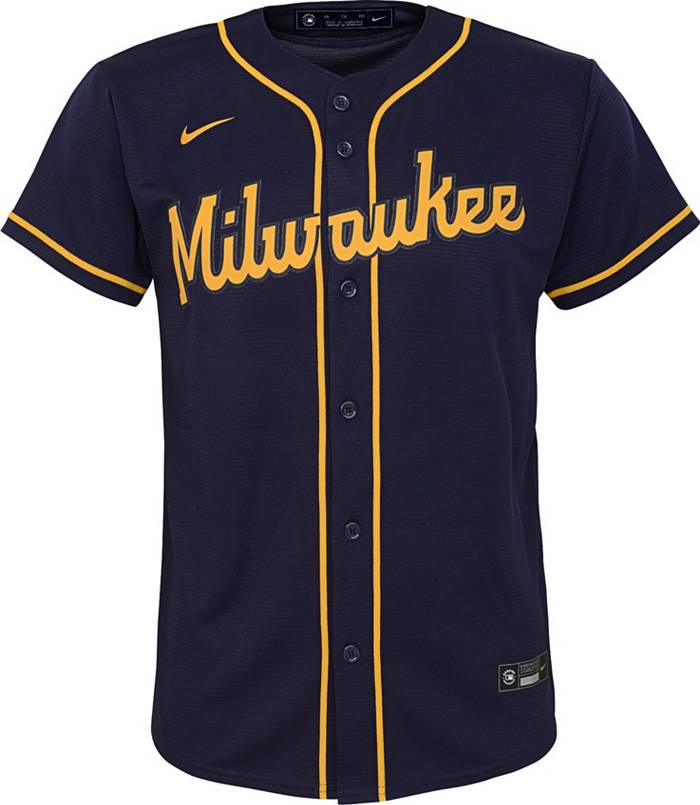 Christian Yelich Milwaukee Brewers Nike Road Authentic Player Logo
