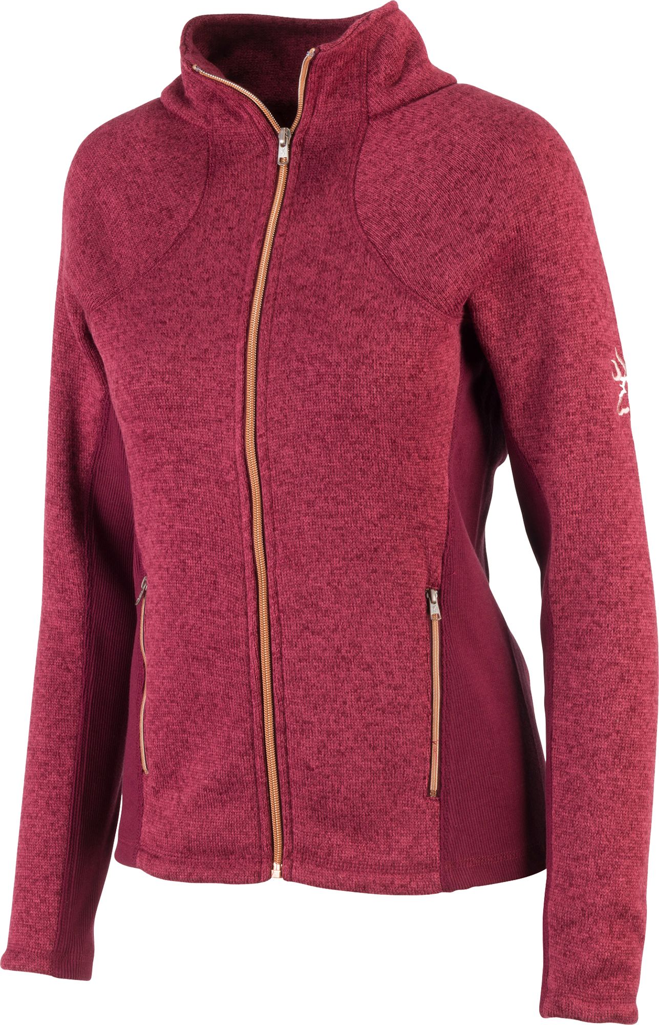 red zip up sweater women's