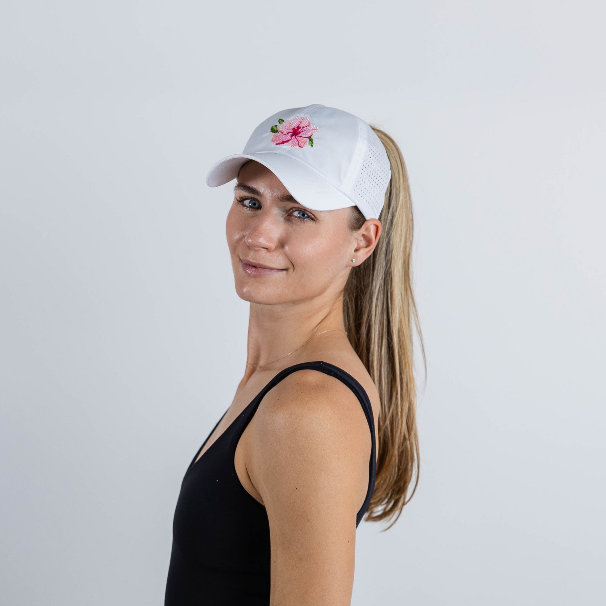 VimHue Women's White Azalea Cross Stitch Sun Goddess Golf Hat product image