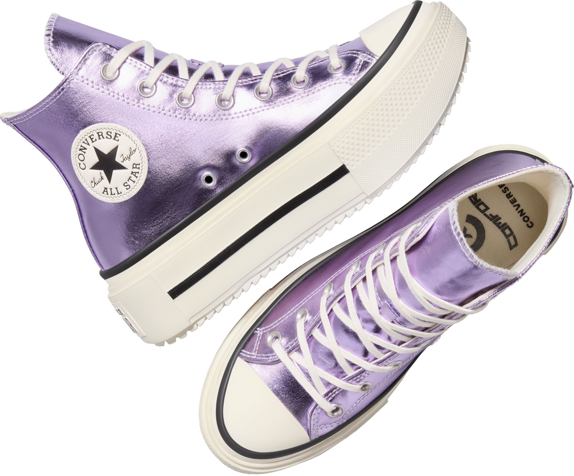 Converse Women's Chuck Taylor All-Star Double Stack High Top Metallic Shoes product image