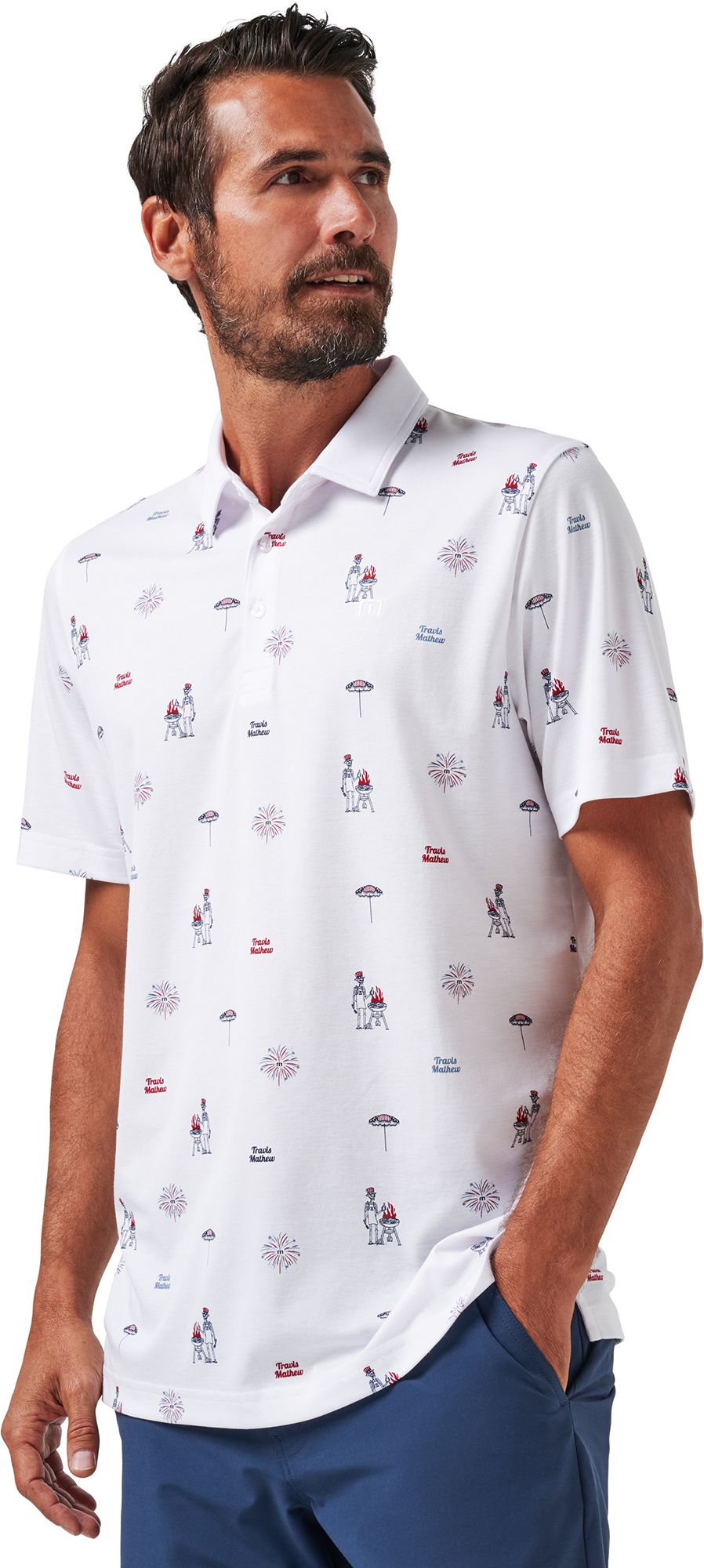 TravisMathew Mens Neighborhood Party Golf Polo product image