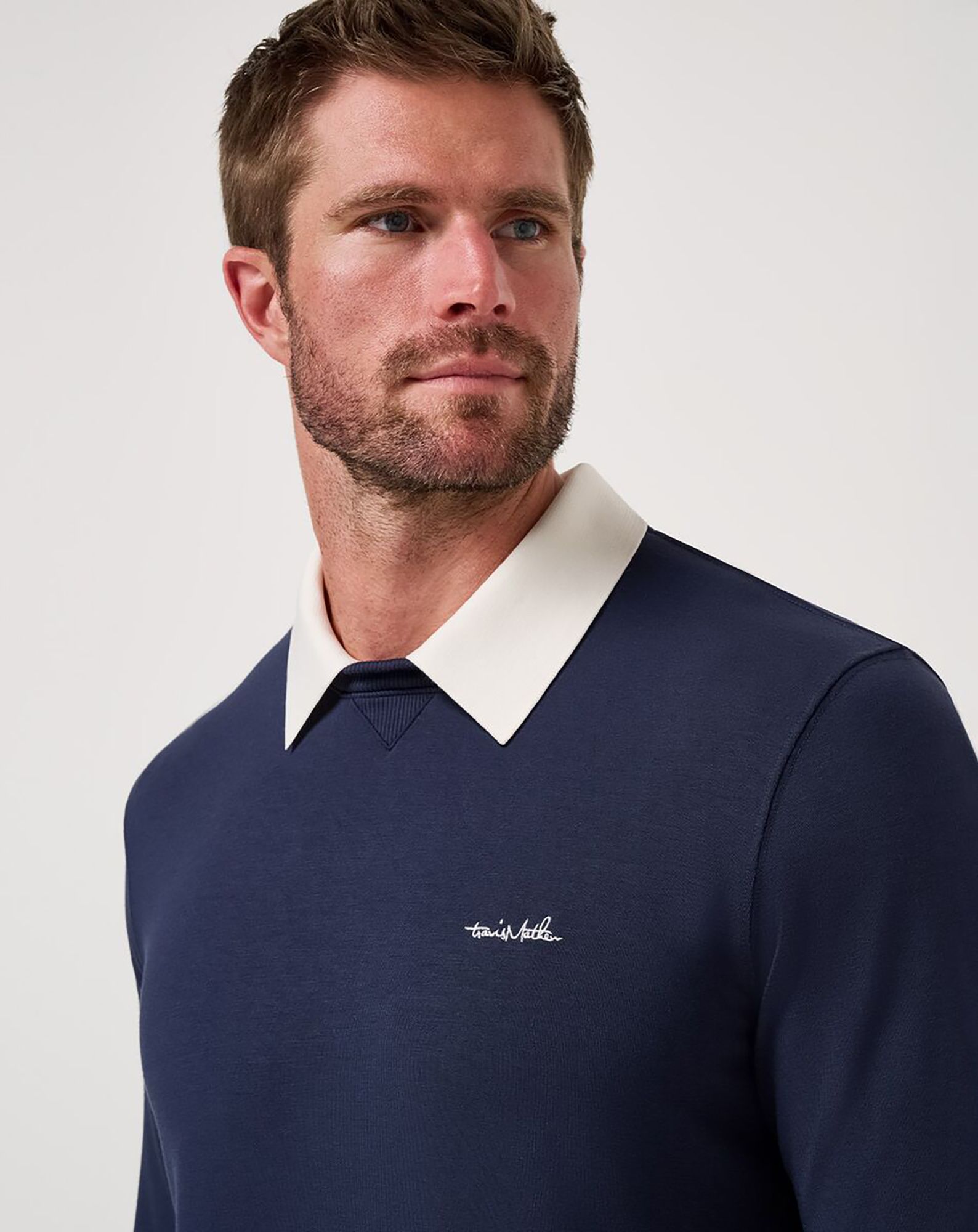 TravisMathew Men's Amenities Collar Golf Crewneck product image