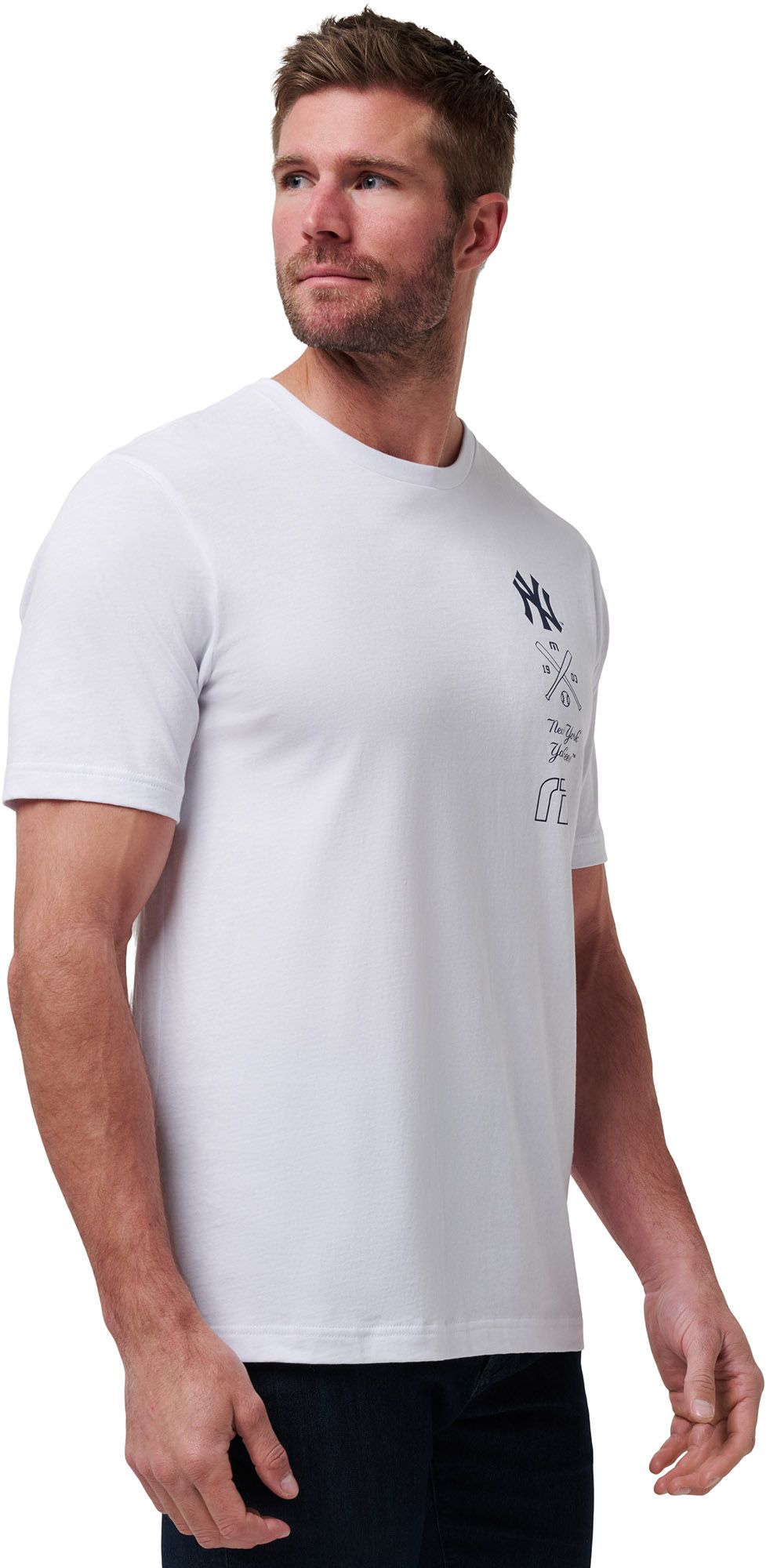 TravisMathew Men's New York Yankees White Sunset Slam T-Shirt product image