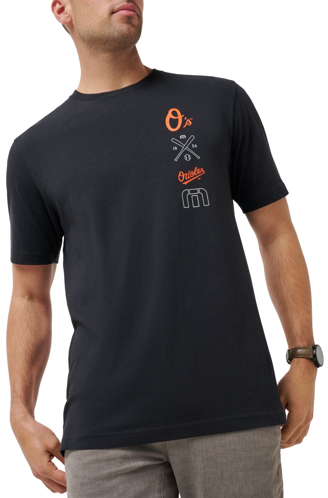 TravisMathew Men's Baltimore Orioles Black Sunset Slam T-Shirt product image