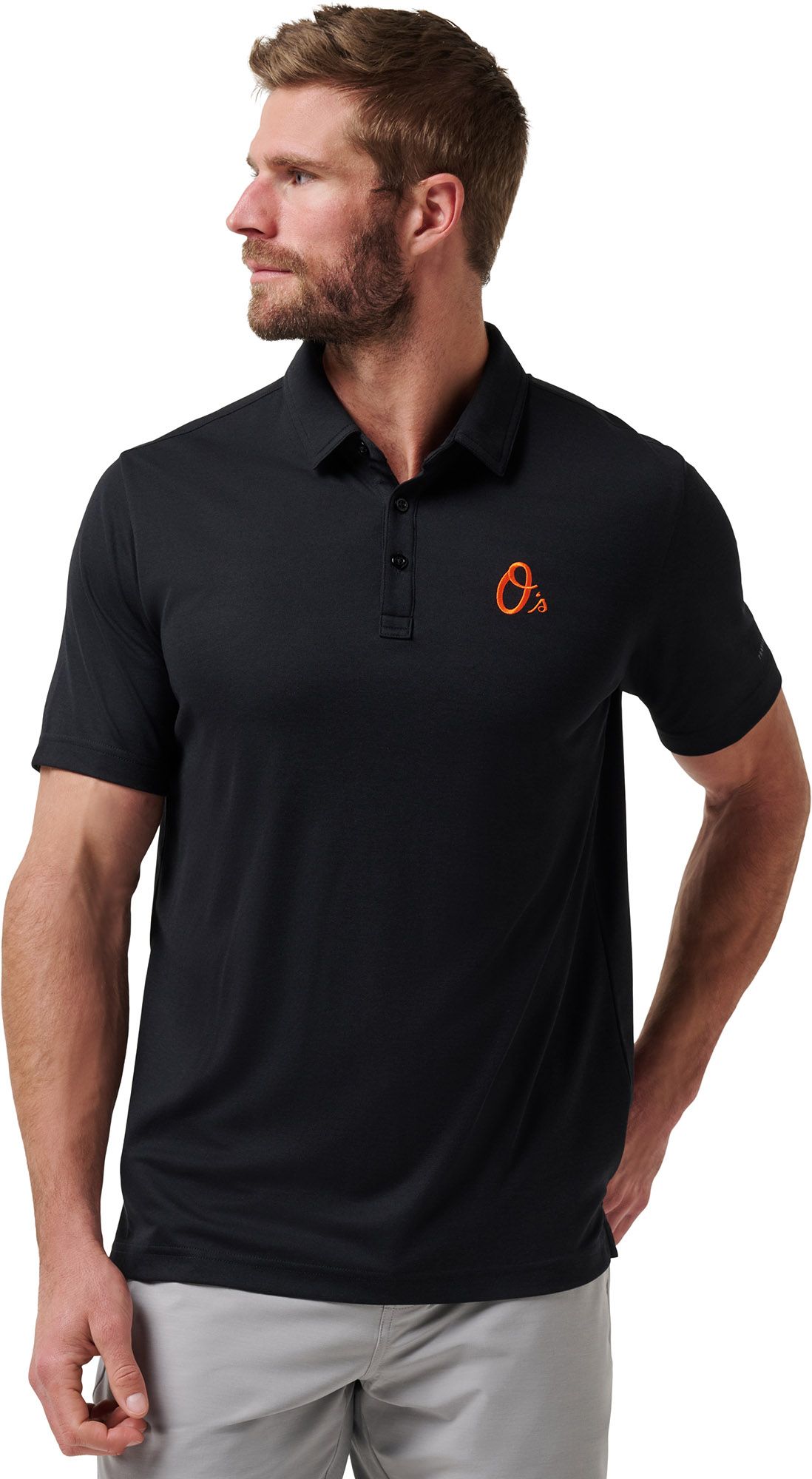TravisMathew Men's Baltimore Orioles Black Polo product image