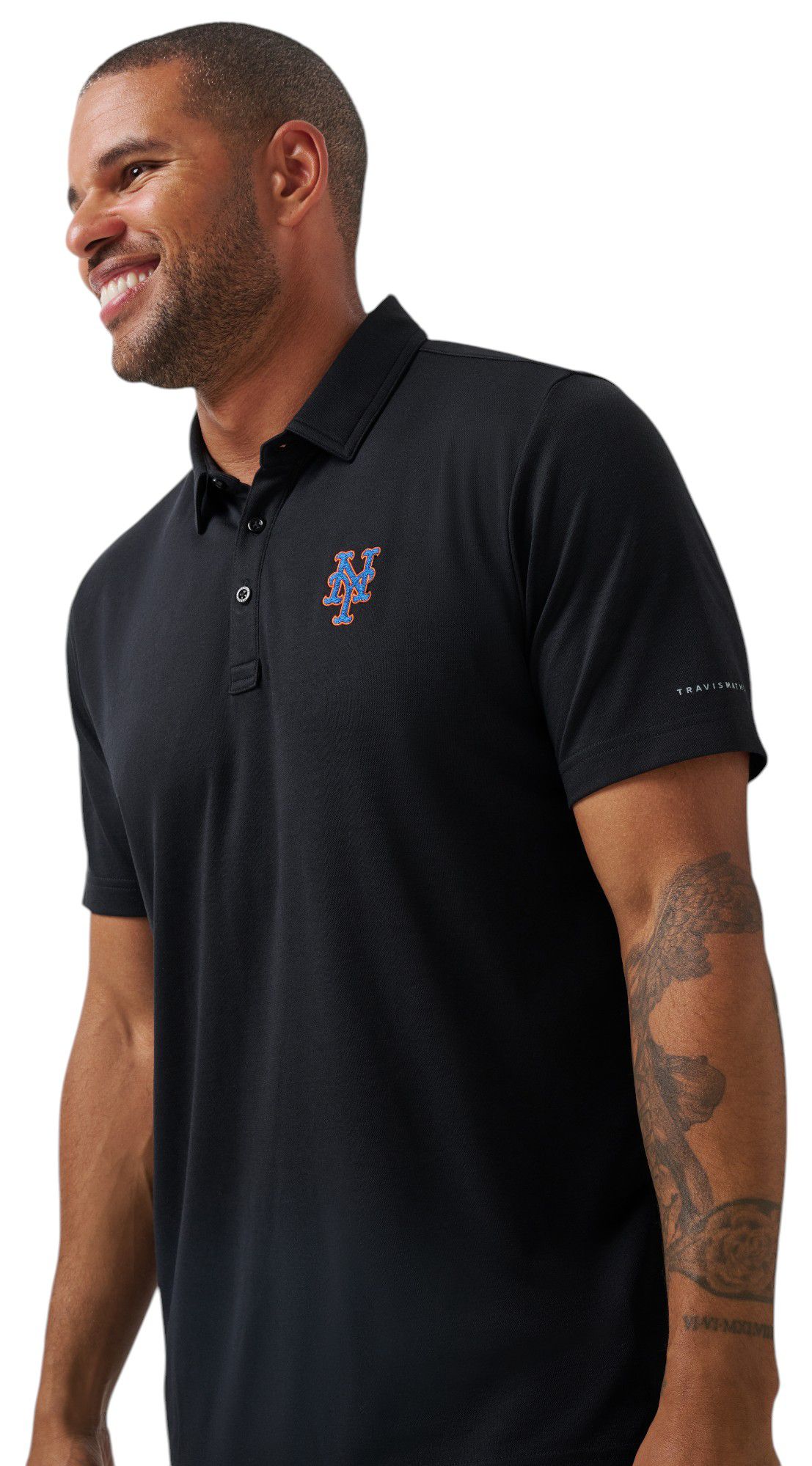 TravisMathew Men's New York Mets Black Polo product image