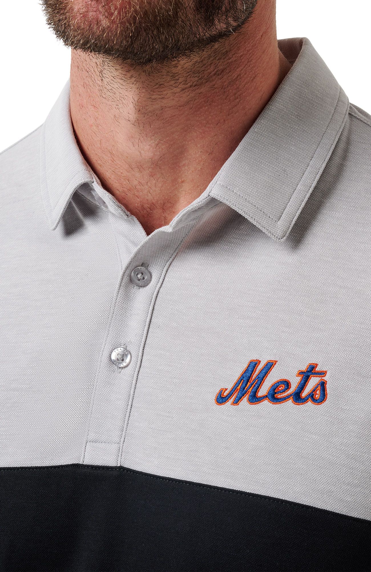 TravisMathew Adult New York Mets Home Run Heather Grey Polo product image