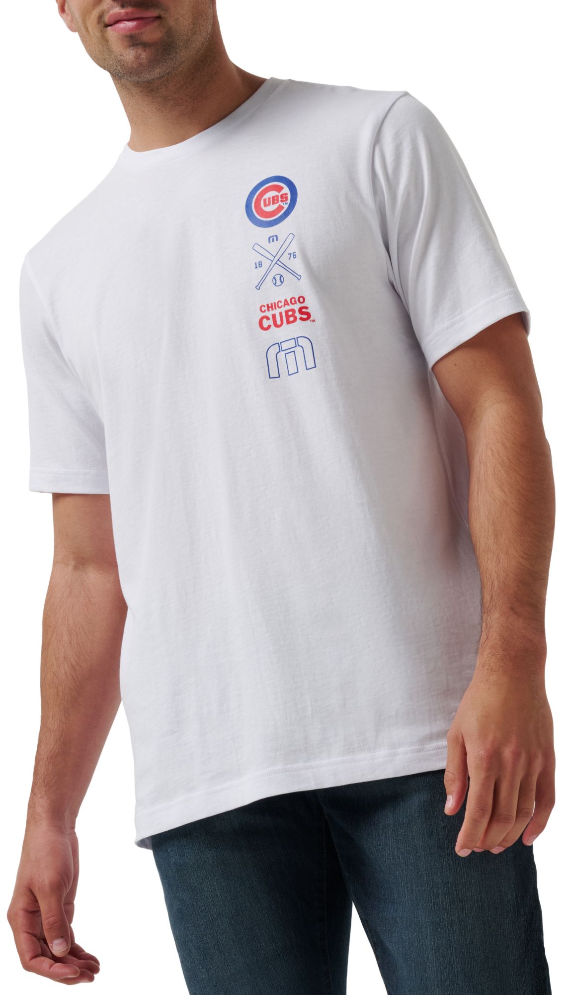 TravisMathew Men's Chicago Cubs White Sunset Slam T-Shirt product image
