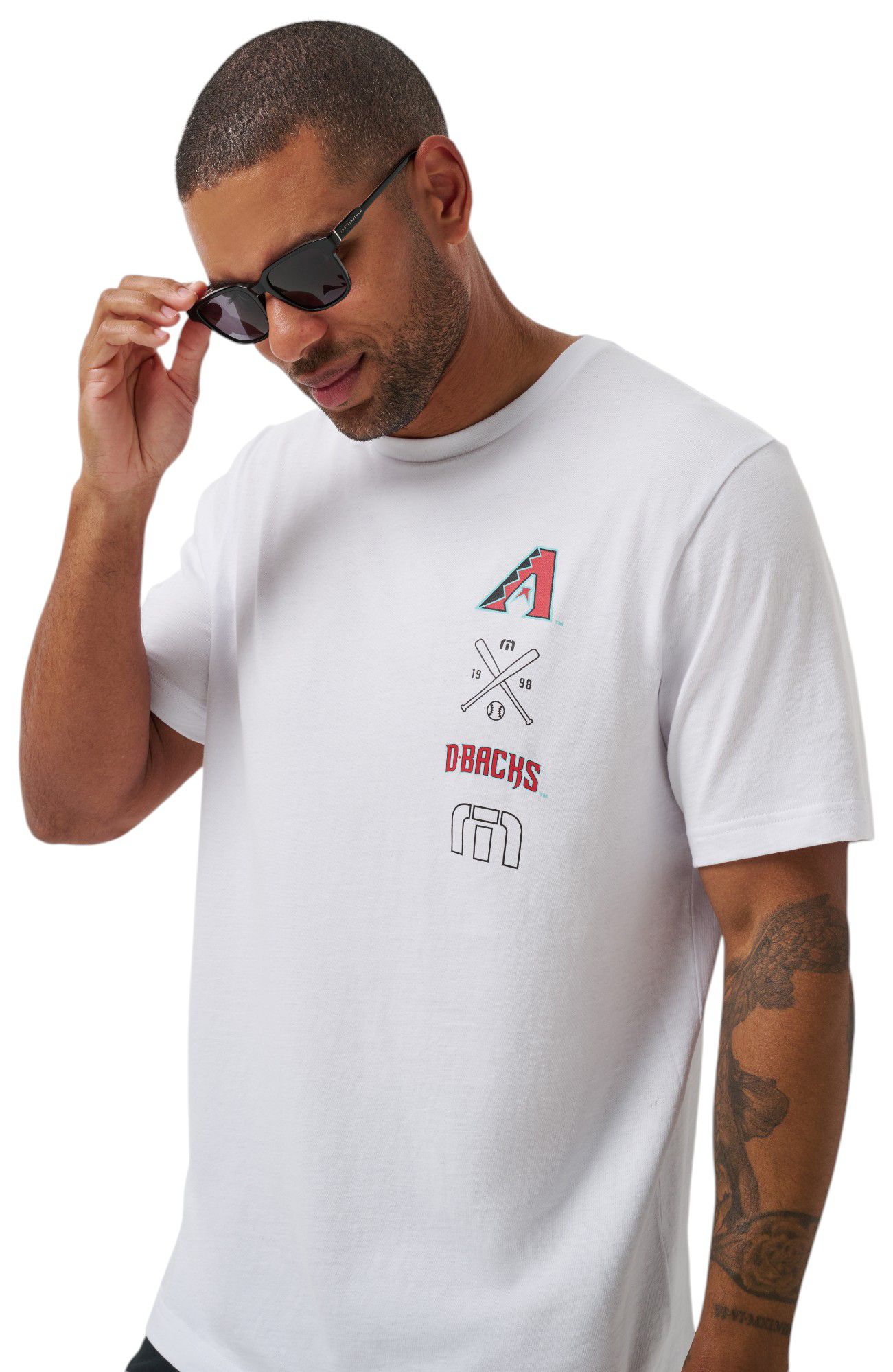 TravisMathew Men's Arizona Diamondbacks White Sunset Slam T-Shirt product image