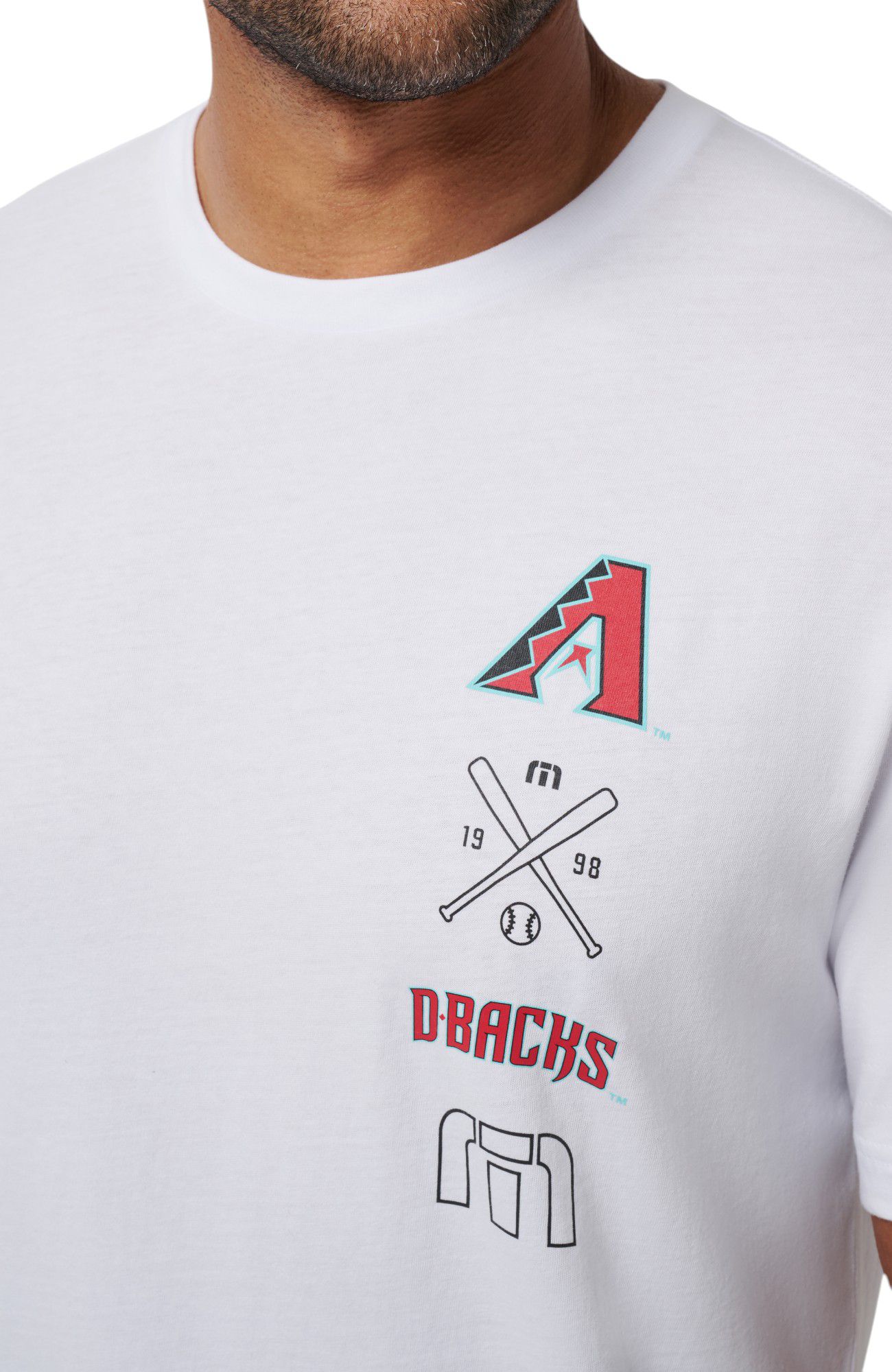 TravisMathew Men's Arizona Diamondbacks White Sunset Slam T-Shirt product image