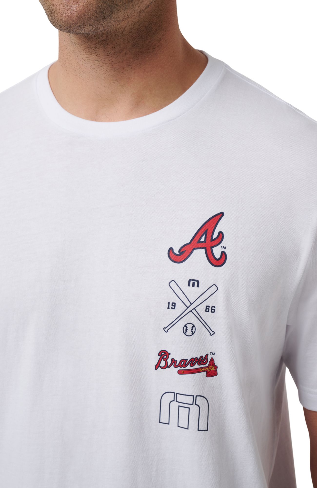 TravisMathew Men's Atlanta Braves White Sunset Slam T-Shirt product image