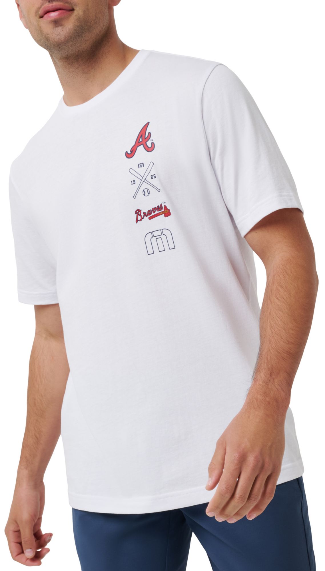 TravisMathew Men's Atlanta Braves White Sunset Slam T-Shirt product image