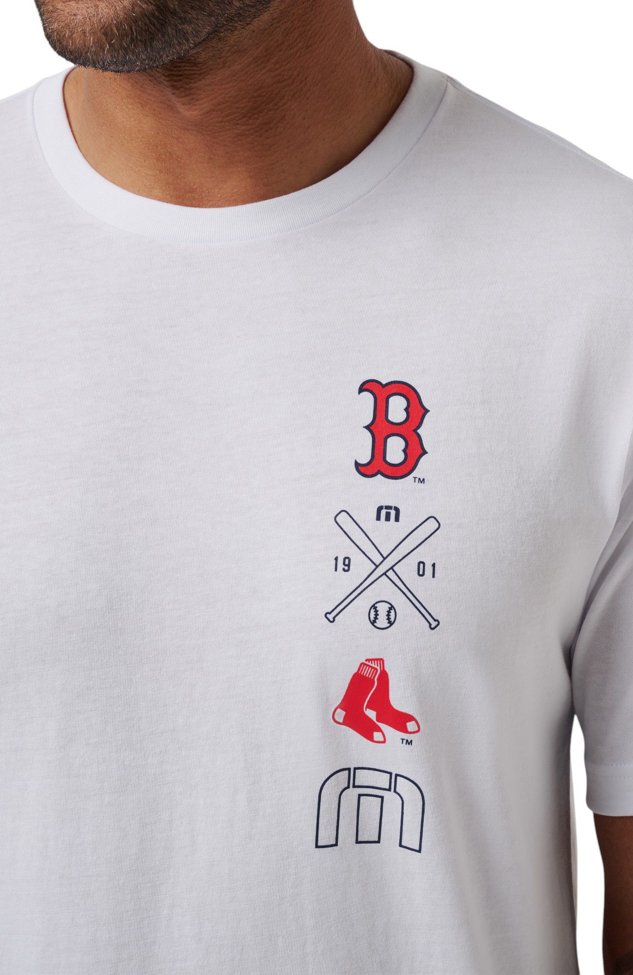 TravisMathew Men's Boston Red Sox White Sunset Slam T-Shirt product image