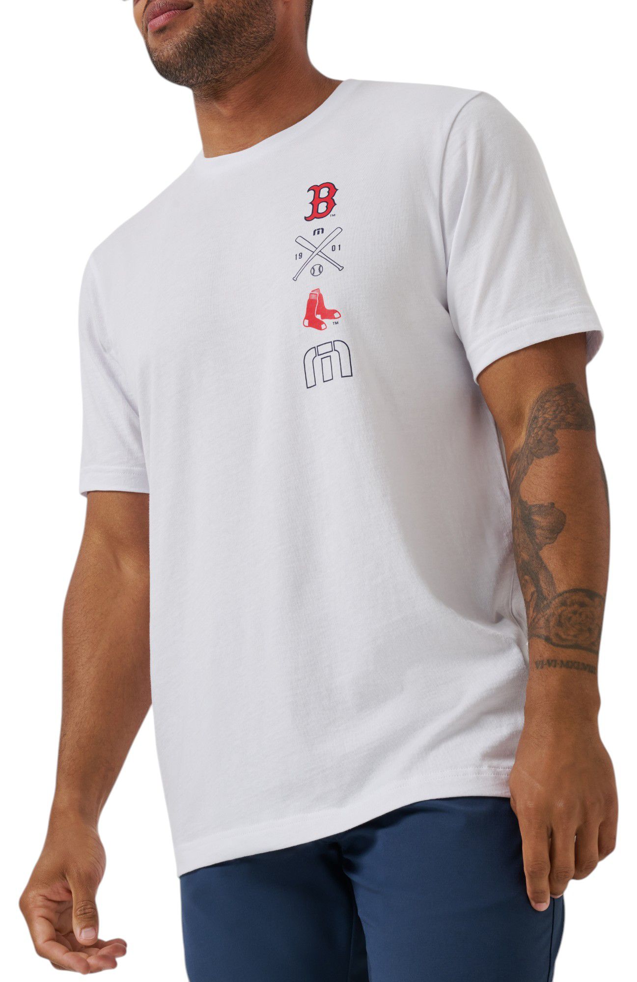 TravisMathew Men's Boston Red Sox White Sunset Slam T-Shirt product image