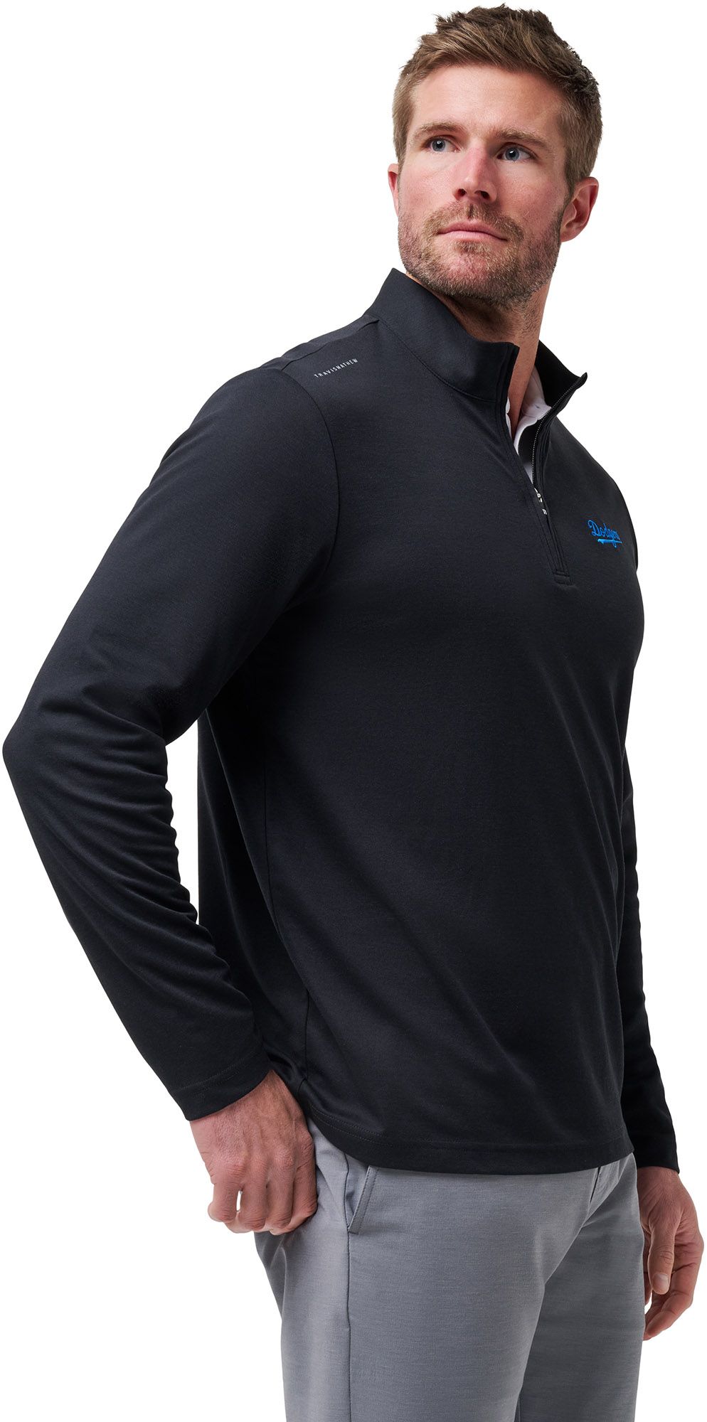 TravisMathew Men's Los Angeles Dodgers Black Quarter-Zip Pullover product image