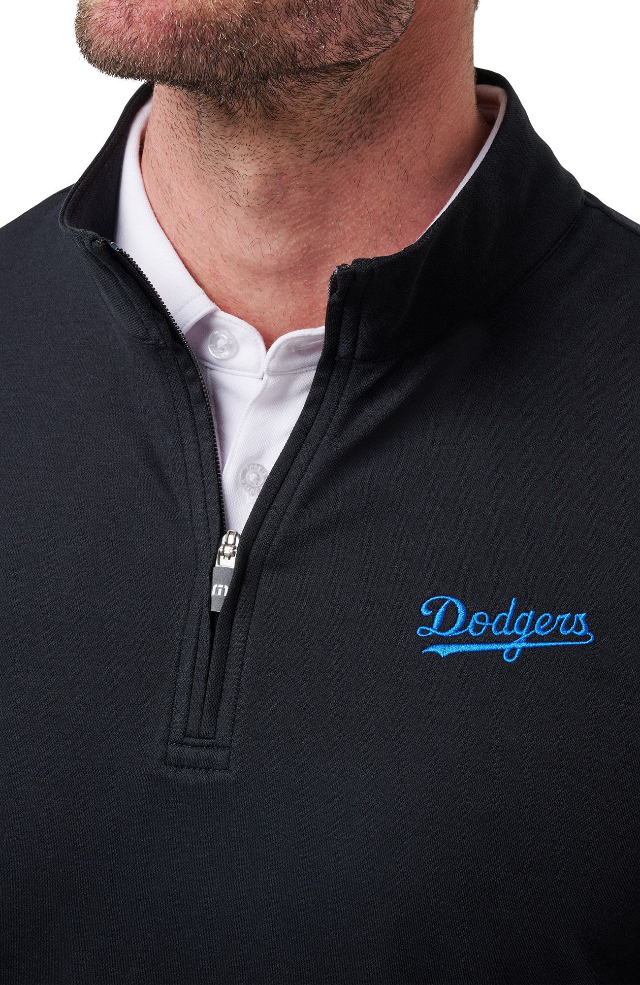 TravisMathew Men's Los Angeles Dodgers Black Quarter-Zip Pullover product image