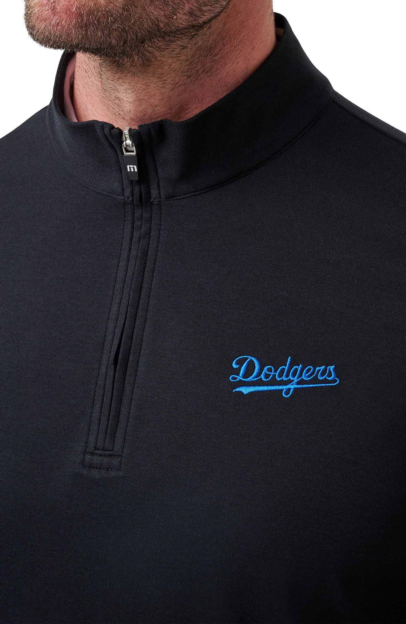 TravisMathew Men's Los Angeles Dodgers Black Quarter-Zip Pullover product image