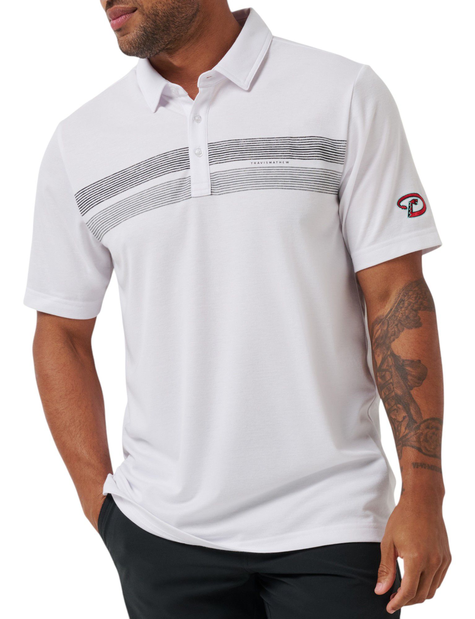 TravisMathew Men's Arizona Diamondbacks White Recruit Polo product image