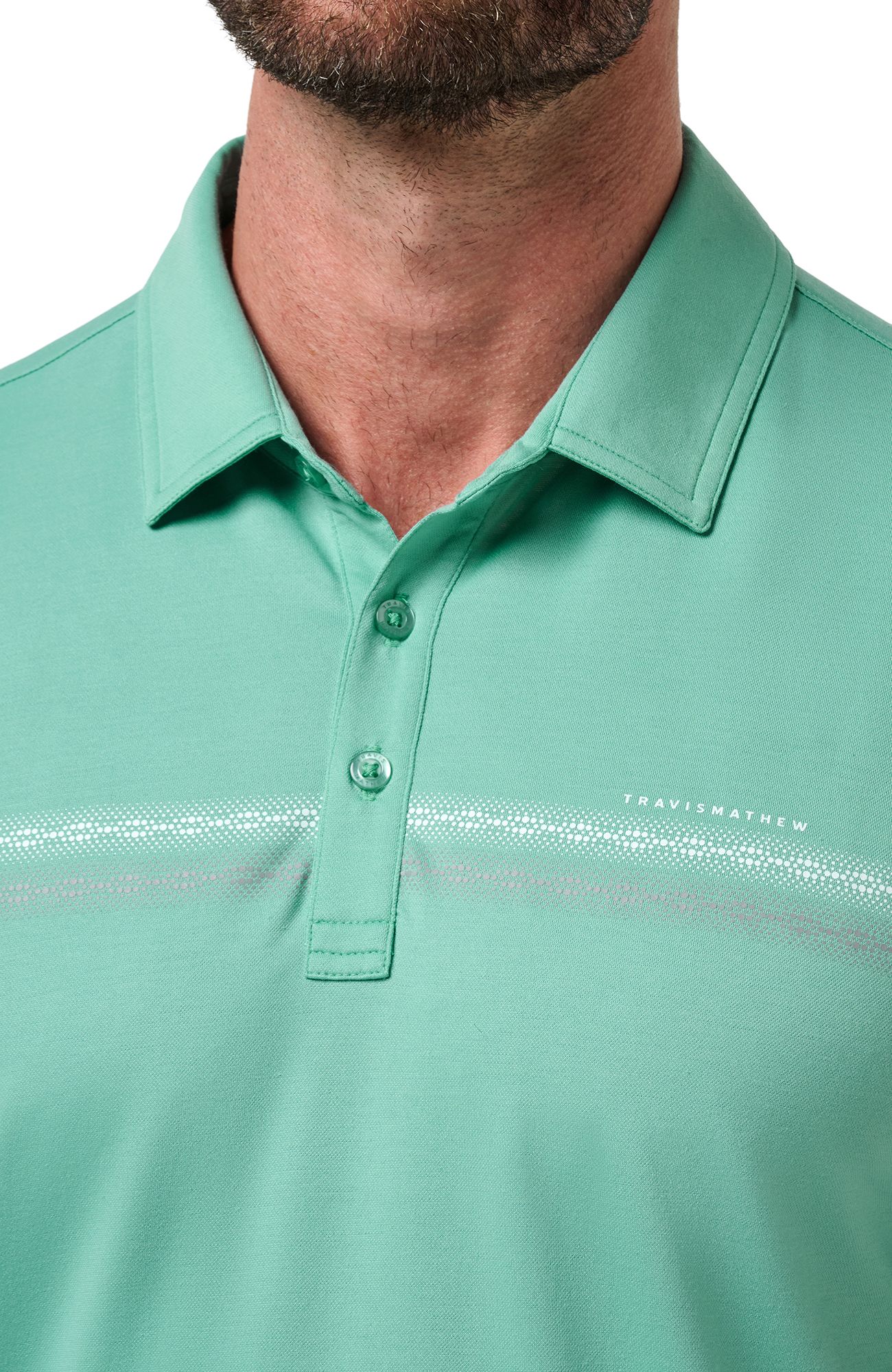 TravisMathew Men's Featherweight Chest Stripe Golf Polo product image