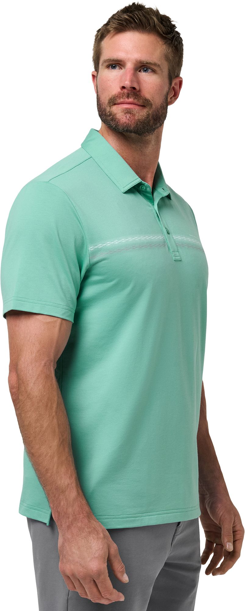 TravisMathew Men's Featherweight Chest Stripe Golf Polo product image