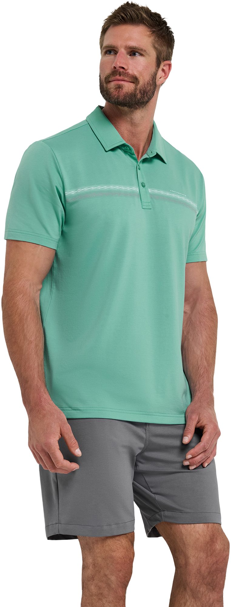 TravisMathew Men's Featherweight Chest Stripe Golf Polo product image