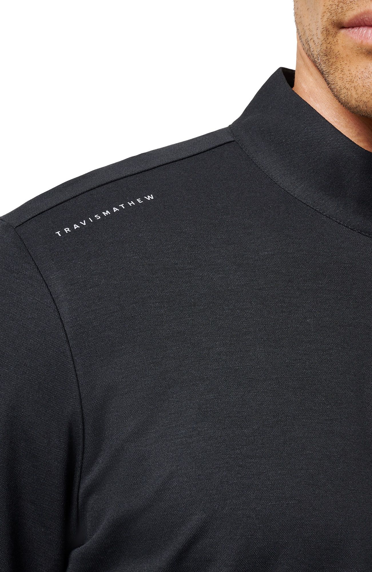 TravisMathew Men's Texas Longhorns Black 'Time to Tailgate' Quarter-Zip Pullover Jacket product image