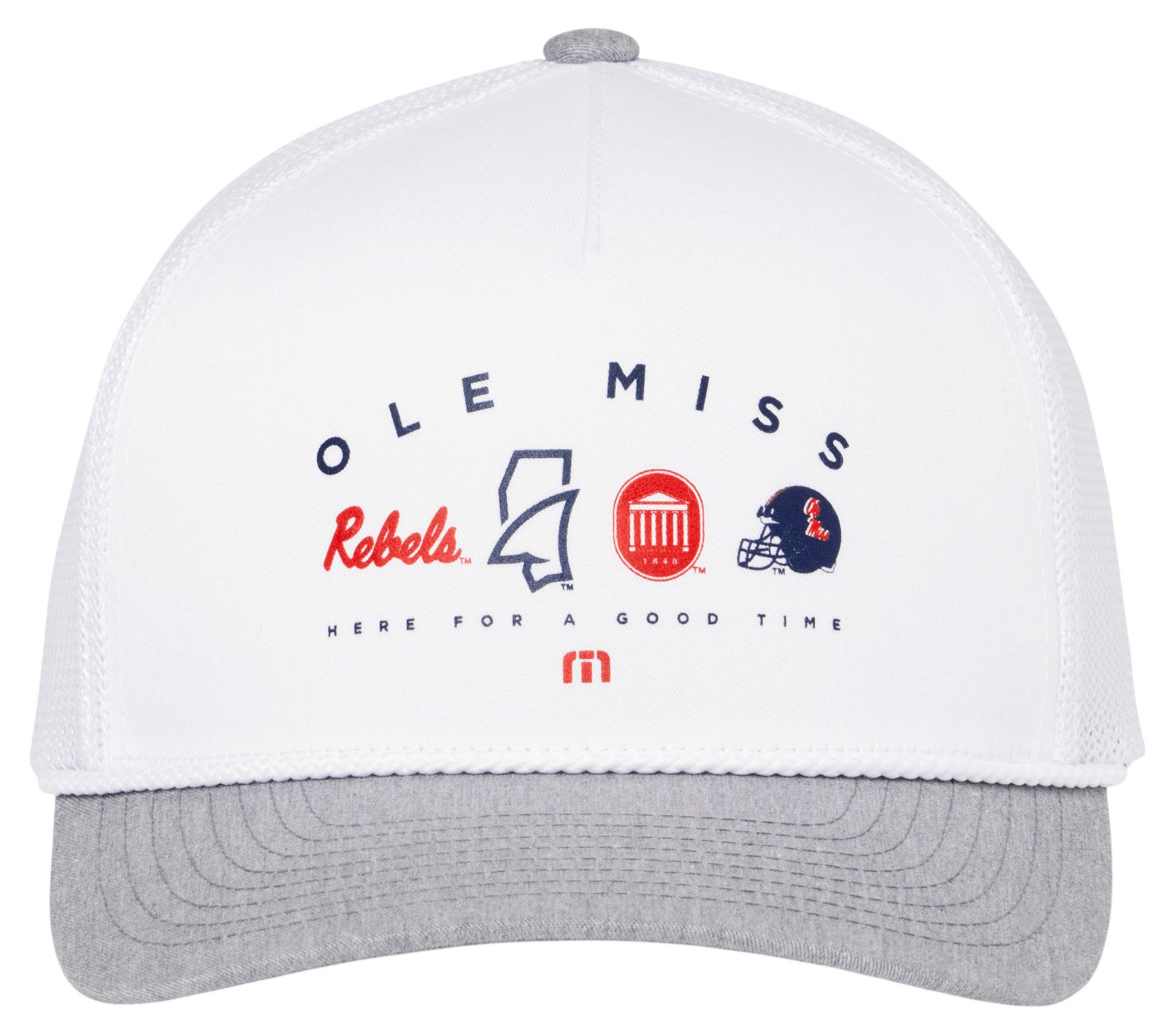 TravisMathew Adult Ole Miss Rebels White Defensive Line Snapback Hat product image