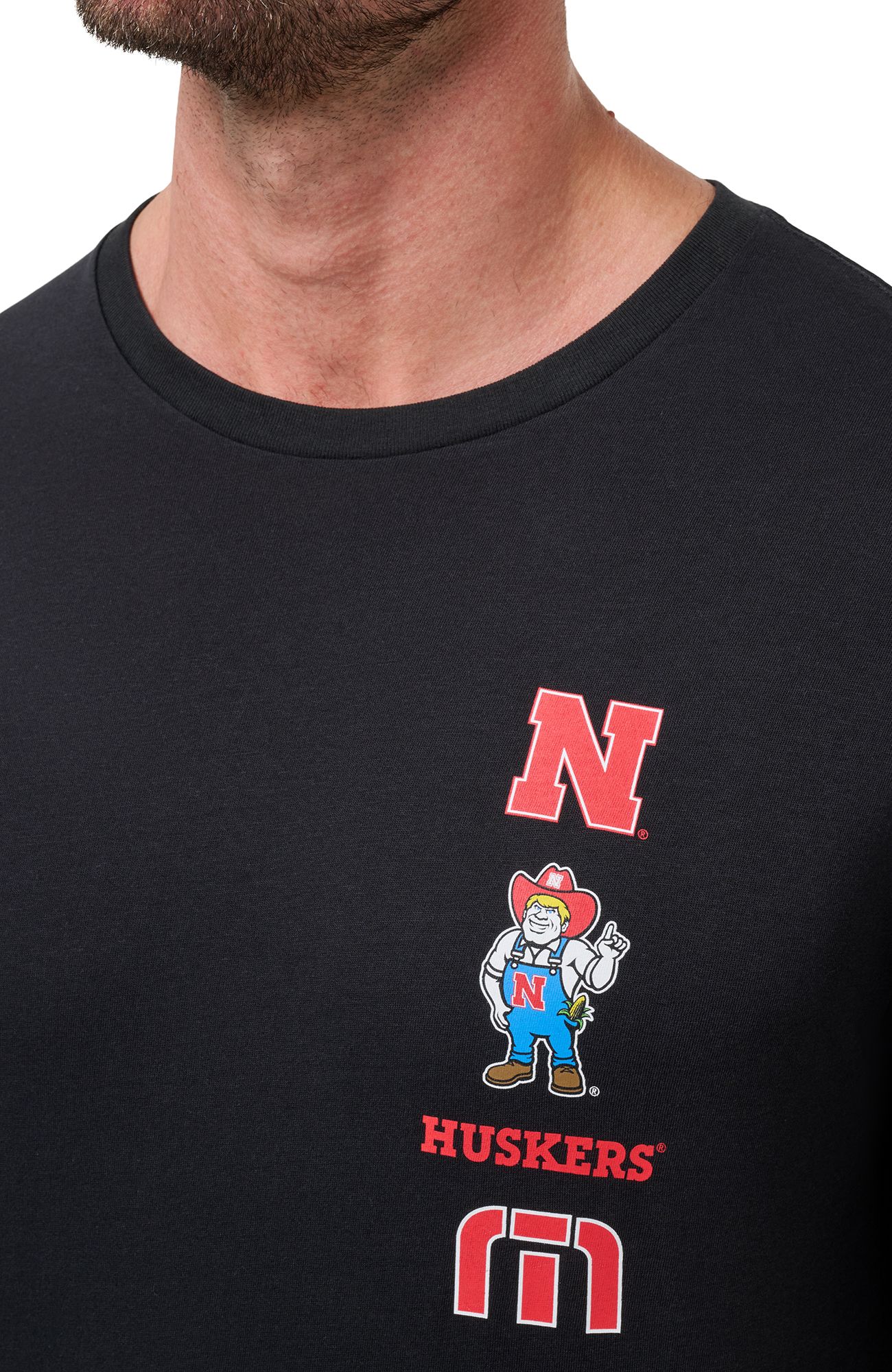 TravisMathew Men's Nebraska Cornhuskers Black Playoffs Short Sleeve T-Shirt product image